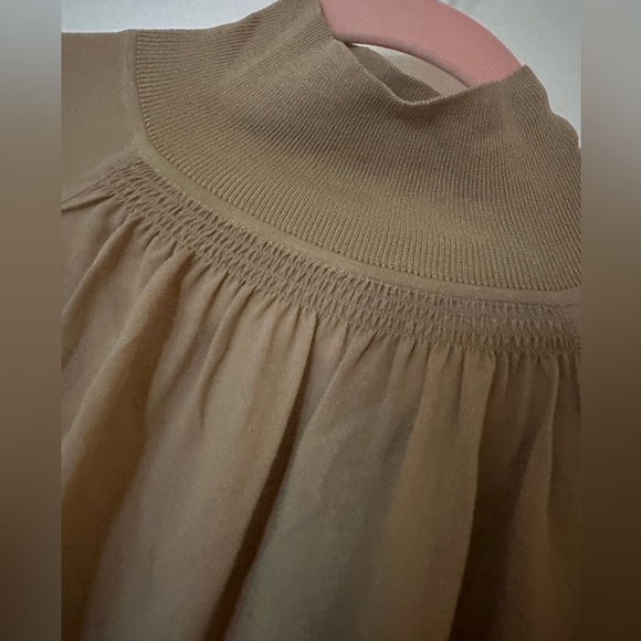 NWT Tan Club Monaco Ribbed Neck Blouse - Picture 5 of 8